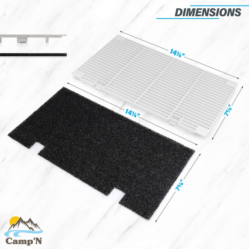 Camp'N RV AC Grille Replacement - Dometic 3104928.019 AC Air Grille Duo-Therm Compatible with 2 Replacement Filters - Polar white - Image 5